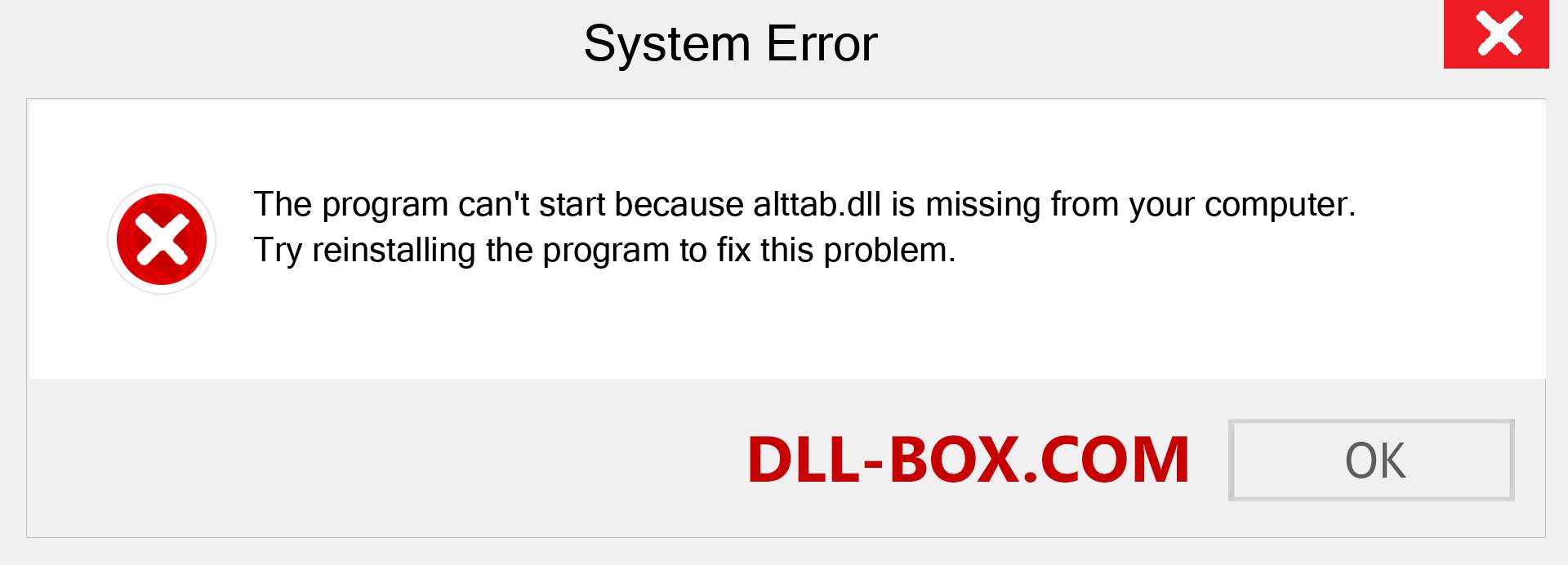  alttab.dll file is missing?. Download for Windows 7, 8, 10 - Fix  alttab dll Missing Error on Windows, photos, images